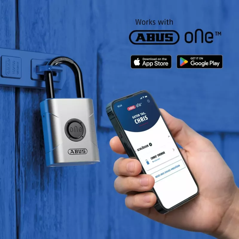 ABUS Security-Center ABEO10010 Bluetooth Padlock, Silver