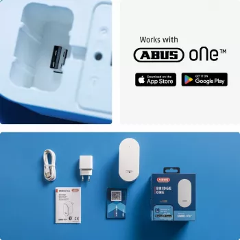 ABUS Security-Center BRIDGE One Smart Home Wireless LAN Bridge (ABBO10000B), Black, 230 V, Bluetooth-capable