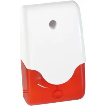 ABUS Security-Center SG1681 Mini Siren with Flashing Light, Red, 12 V DC, 105 dB, IP44, Wired, Indoor/Covered Outdoor