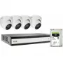 ABUS SECURITY-CENTER TVVR33843D 8-Channel Hybrid Analog/IP Recorder Set with 4 Mini-Dome Cameras