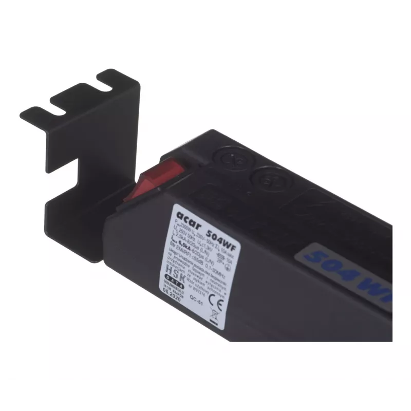 ACAR 504WF EMI/RFI Surge Protector Power Strip, 5 Schuko Outlets, 3m Cable, Black