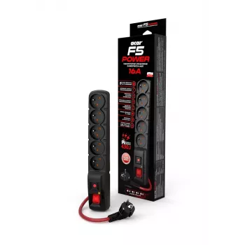Acar F5 Power Strip 16A (1.5 m; black)
