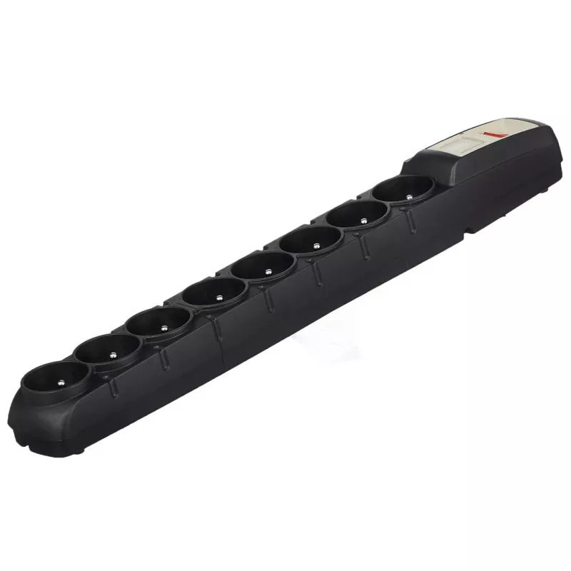 Acar S8 PRO 1.5m Surge Protection Strip - 8 Schuko Outlets, Black