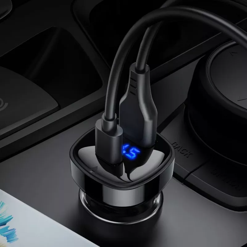 ACEFAST Car Charger 66W USB Type C / USB, PPS, Power Delivery, Quick Charge 4.0, AFC, FCP Black (B4 black)