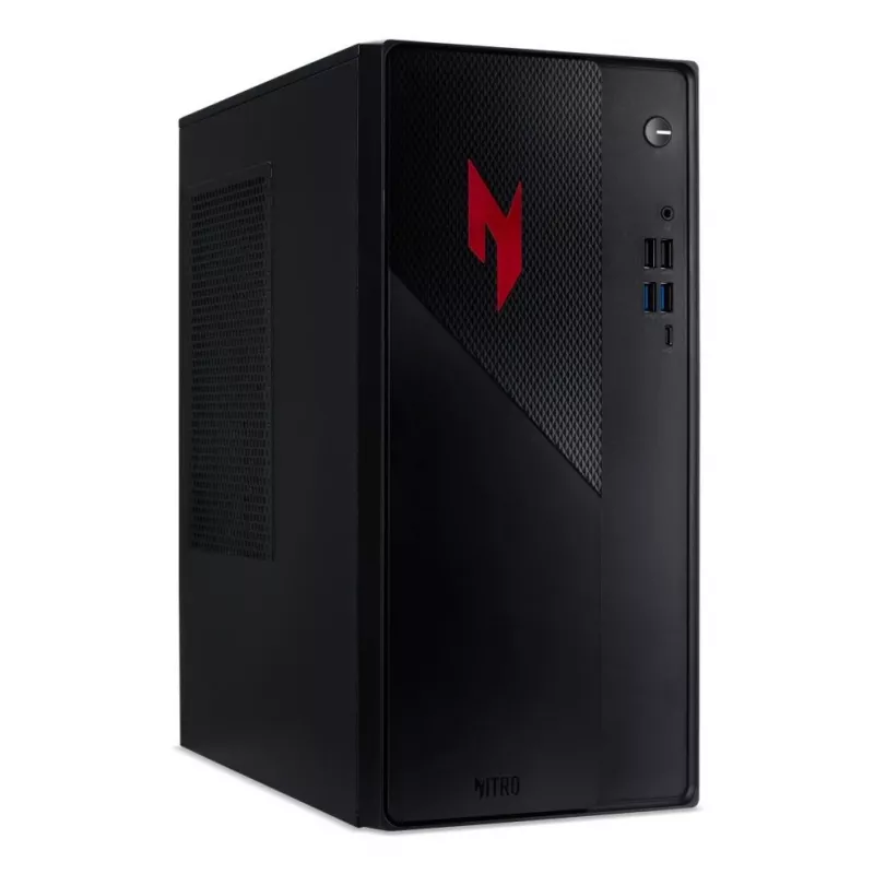 Acer Nitro N20-101 Gaming Desktop PC, Intel Core i5-13400F, 32GB DDR4, 1TB NVMe SSD, NVIDIA GeForce RTX 3050, Windows 11 Home, Black with Red Accents