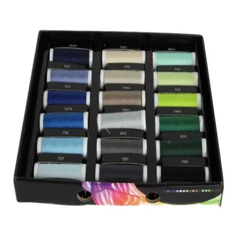 ACKERMANN Sewing Thread Box Black 10 Spools 100% Polyester 100m Each