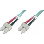 ACT 30m LSZH Multimode 50/125 OM4 Duplex Fiber Patch Cable SC-SC, Aqua RL3730