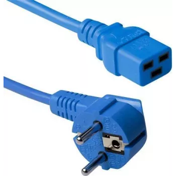 ACT 3m Angled Schuko to C19 Blue Power Cord 16A 250V AK5174