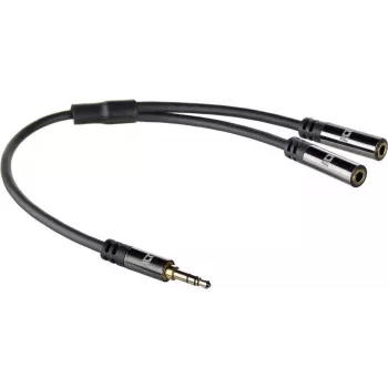 ACT AC3620 Audio Splitter Cable 0.15 m 3.5mm Male to 2x Female Black
