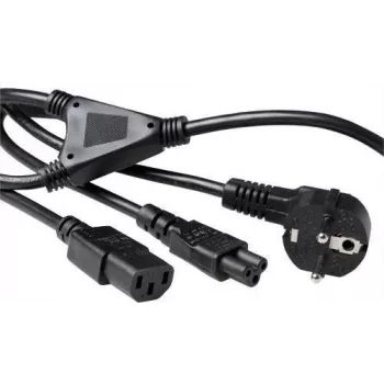ACT AK5166 Power Splitter Cable Schuko to C13 + C5 1.8m Black