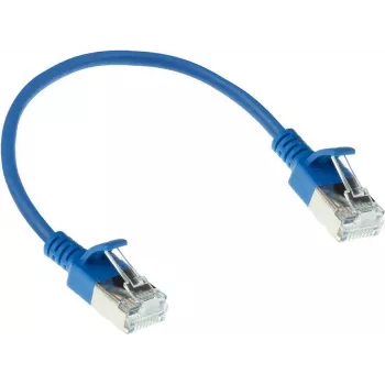 ACT Blue 0.15m LSZH U/FTP CAT6A Datacenter Slimline Patch Cable Snagless with RJ45 Connectors (DC7630)