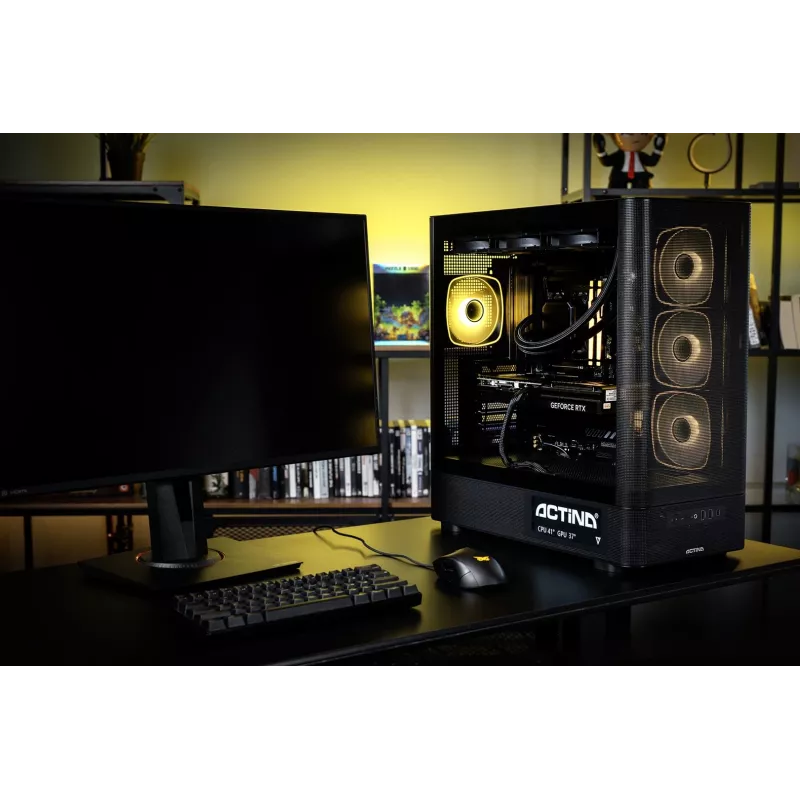 Actina PC AMD Ryzen 9 9900X3D 32 GB DDR5-SDRAM 1 TB SSD NVIDIA GeForce RTX 5070 Ti Windows 11 Home Midi Tower Black