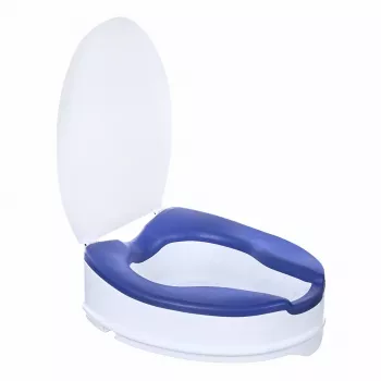 ACTIONMED Raised Toilet Seat with Lid, 10 cm Height Increase, SoftRelief NT500AM