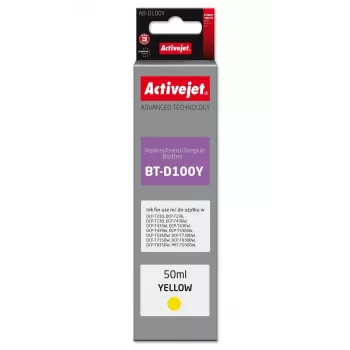 Activejet AB-D100Y Yellow Ink Cartridge for Brother Printers, Replacement for Brother BT-D100Y, Supreme Series, 50 ml