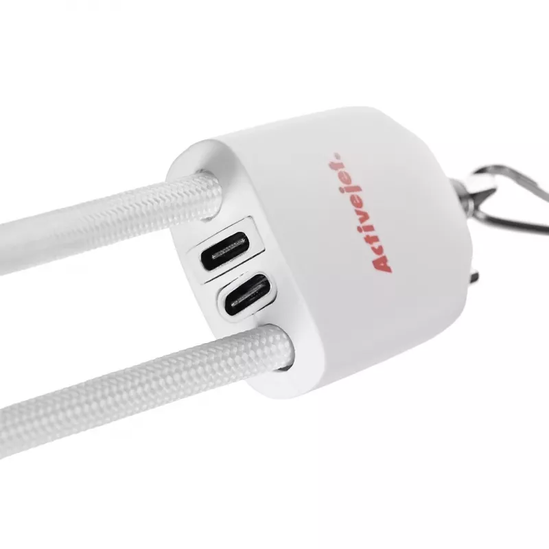 Activejet Lanyard with 3-in-1 Charging Cable, White
