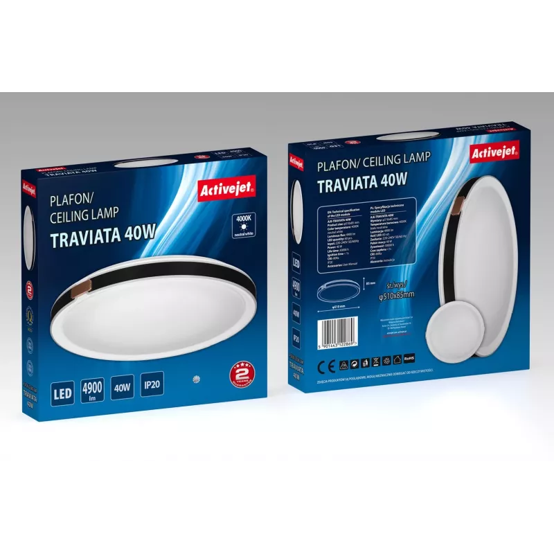 Activejet AJE-TRAVIATA LED Ceiling Light, 40W