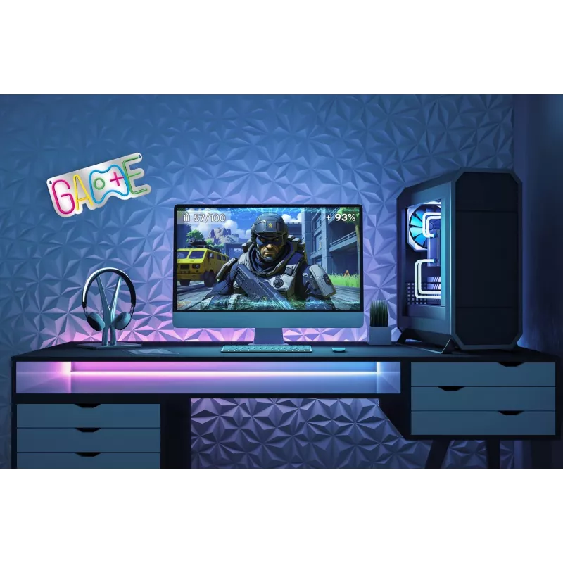 Activejet Neon LED AJE-NEON GAME - Game Controller Shaped LED Neon Light, Multi-Color, USB Powered, Wall Mountable
