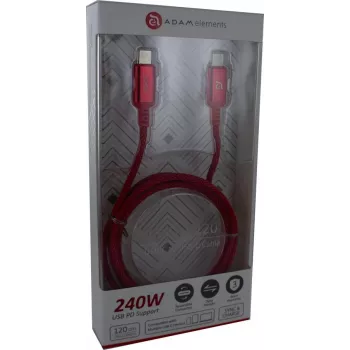 ADAM ELEMENTS Adam Cotton 240W USB-C to USB-C Cable 1.2m Red (ACBADP120RD)