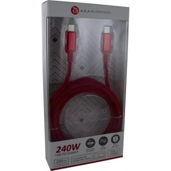 ADAM ELEMENTS Adam Cotton 240W USB-C to USB-C Cable 2m Red (ACBADP200RD)