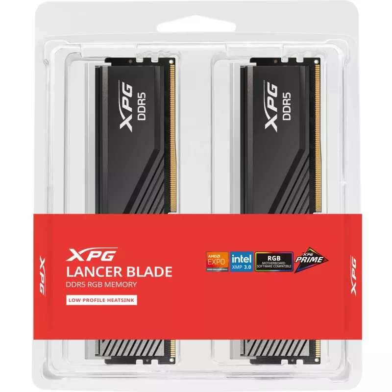 ADATA XPG Lancer Blade RGB 64 GB (2x 32 GB) DDR5-6000 CL28 Dual-Channel Memory Kit - Black