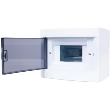 ADELID RM-NT-06T Surface-Mounted Distribution Board, 6 Modules, 1 Row, IP40, White/Grey