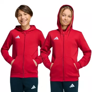 adidas Entrada 26 Full Zip Hoodie Kids Red 140cm