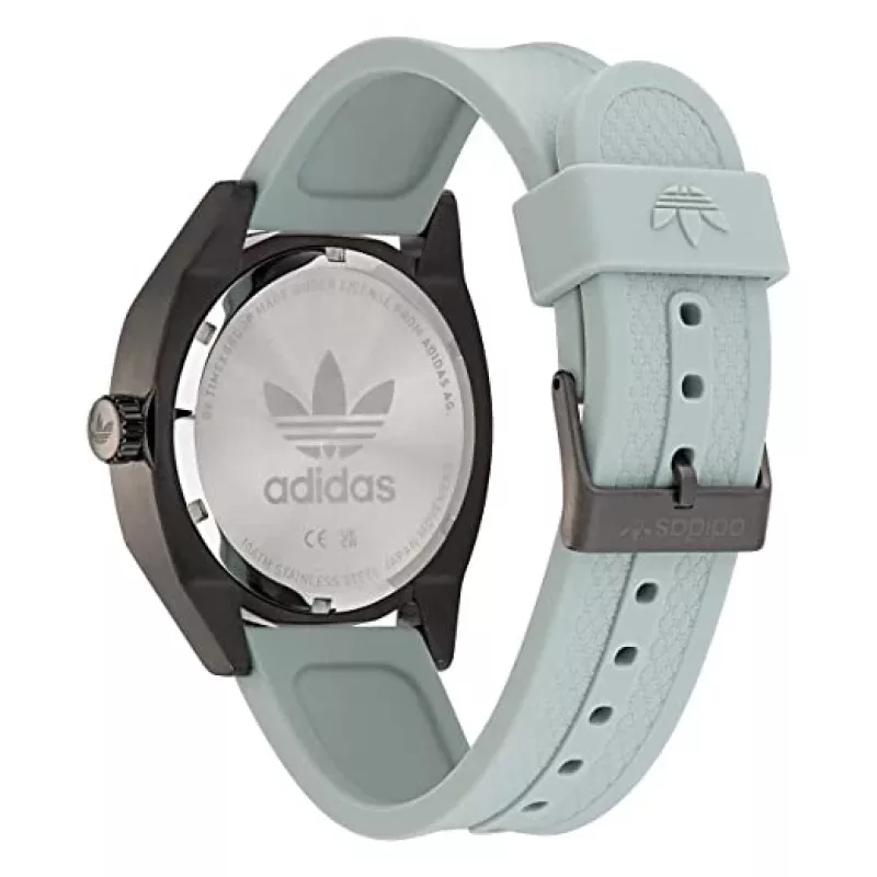 Adidas Men's Digital Quartz Watch AOFH22001 43mm Black Recycled Stainless Steel and Silicone