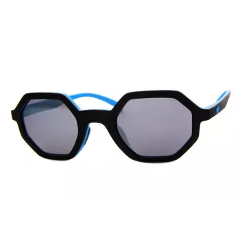 Adidas Originals AOR020-009027 Unisex Rectangular Sunglasses Black Frame Grey Lens 48mm