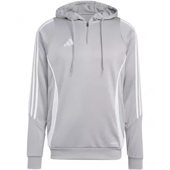 adidas Tiro 24 Training Hooded Sweatshirt Men's Medium Grey Heather/Black Slim Fit AEROREADY Recycled Polyester
