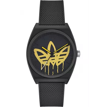 Adidas Women's Watch AOST22038 38mm Stainless Steel Case Black Silicone Band Analog Quartz