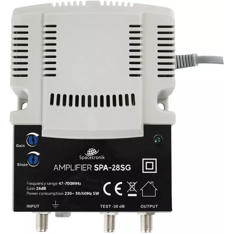 Adjustable Terrestrial and Cable TV Signal Amplifier Spacetronik SPA-28SG LTE II