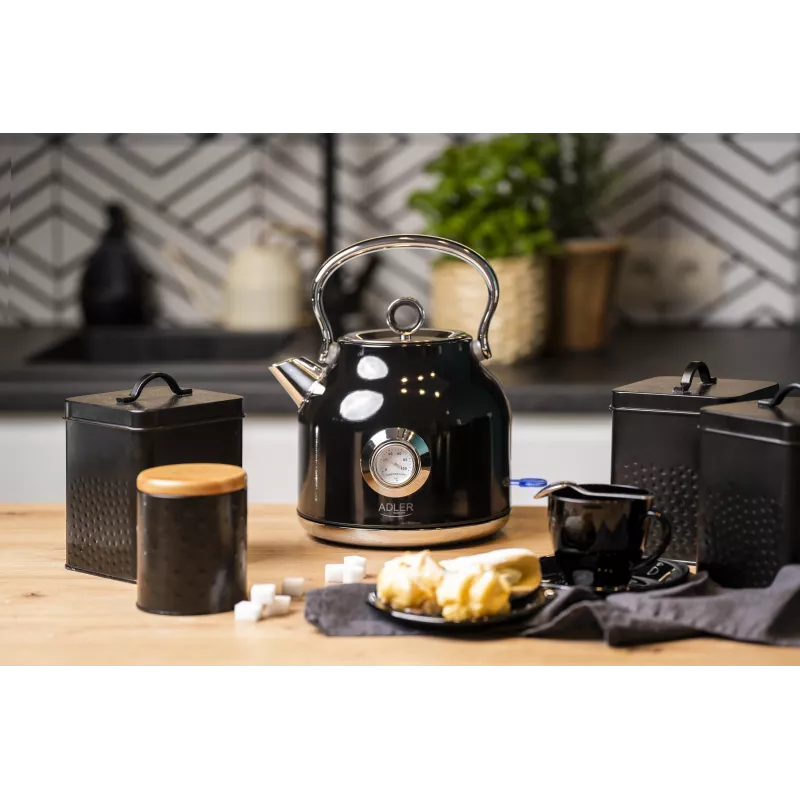 Adler AD 1346B Electric Kettle 1.7 L, 2200 W, Black, Metallic
