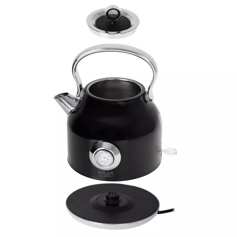 Adler AD 1346B Electric Kettle 1.7 L, 2200 W, Black, Metallic