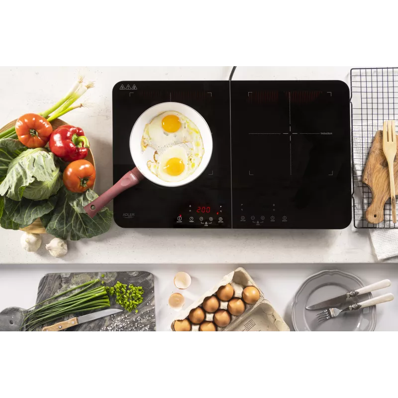 Adler AD 6516 Double Induction Hob 3500W Touch Control Black
