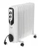 Adler AD 7817 Oil-Filled Radiator Heater, 11 Fins, 2500W, 3 Heat Settings, Adjustable Thermostat, Overheat & Tip-Over Protection, Wheels and Handle, Black