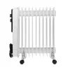 Adler AD 7817 Oil-Filled Radiator Heater, 11 Fins, 2500W, 3 Heat Settings, Adjustable Thermostat, Overheat & Tip-Over Protection, Wheels and Handle, Black