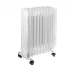 Adler AD 7817 Oil-Filled Radiator Heater, 11 Fins, 2500W, 3 Heat Settings, Adjustable Thermostat, Overheat & Tip-Over Protection, Wheels and Handle, Black