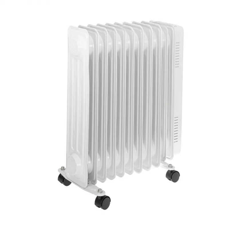 Adler AD 7817 Oil-Filled Radiator Heater, 11 Fins, 2500W, 3 Heat Settings, Adjustable Thermostat, Overheat & Tip-Over Protection, Wheels and Handle, Black