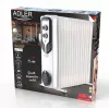 Adler AD 7819 Oil-Filled Radiator Heater, 2000W, 9 Fins, 3 Heat Settings, Adjustable Thermostat, Overheat Protection, Integrated Wheels, White/Grey