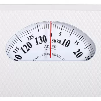 Adler AD 8179 Mechanical Bathroom Scale - White, 136 kg Capacity
