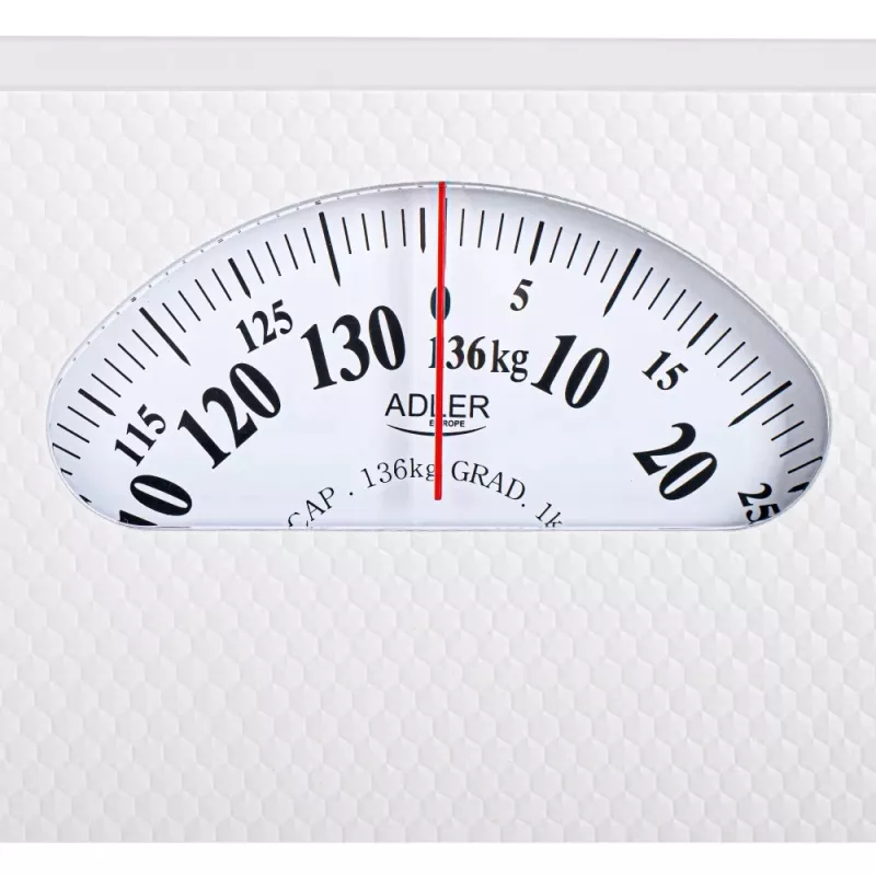Adler AD 8179 Mechanical Bathroom Scale - White, 136 kg Capacity