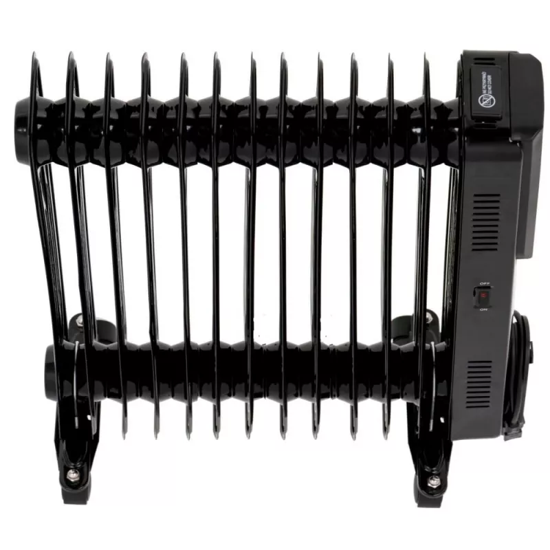 Adler Camry CR 7814 Oil-Filled Radiator with Remote Control, 2500 W, 3 Power Levels, 11 Fins, Digital Thermostat, 24-Hour Timer, LED Display, Overheat & Tip-over Protection, Black