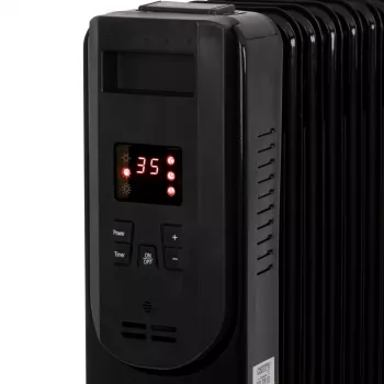 Adler Camry CR 7814 Oil-Filled Radiator with Remote Control, 2500 W, 3 Power Levels, 11 Fins, Digital Thermostat, 24-Hour Timer, LED Display, Overheat & Tip-over Protection, Black