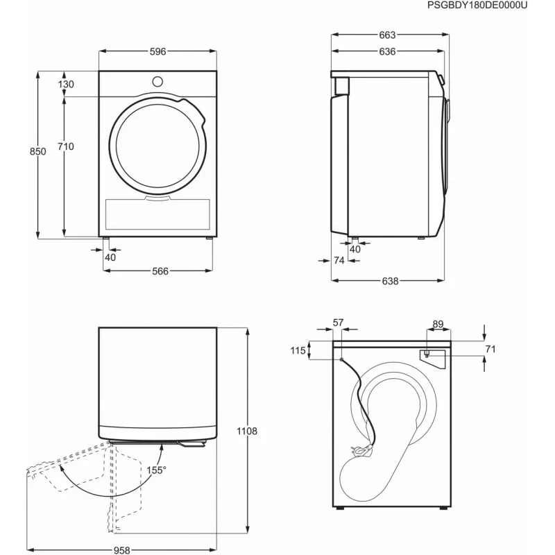AEG tumble dryer, 8kg