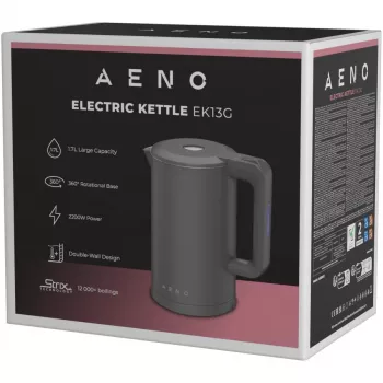 AENO Electric Kettle AEK0013G, Grey, 1.7L, 1850-2200W, Strix Controller