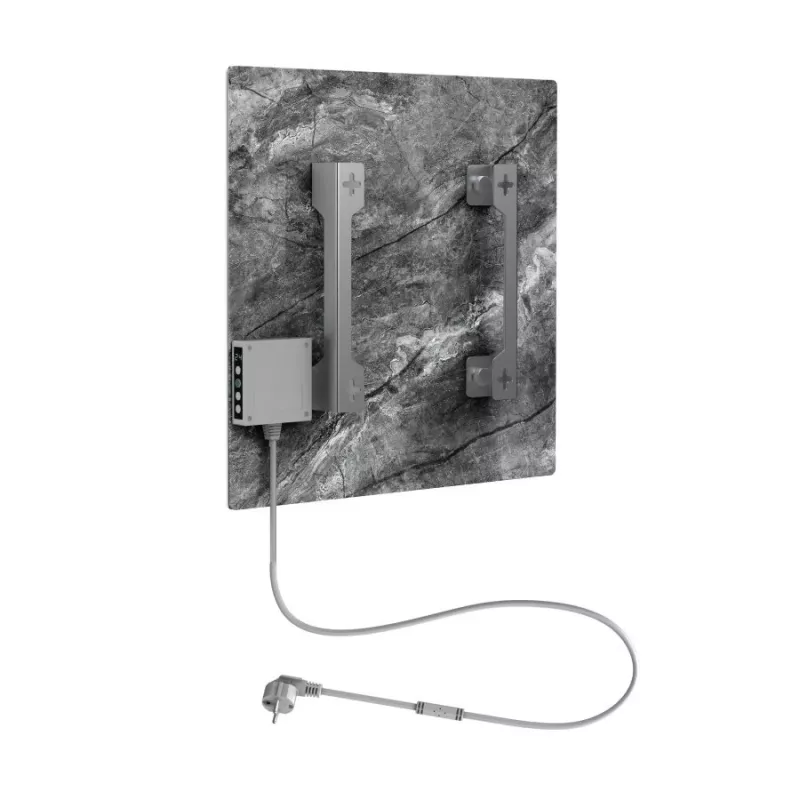 AENO Premium Eco Smart Quadro Wall Heater 500W, 50x50cm, Tempered Glass, Infrared+Convection, LED Display, Wi-Fi, Antique Marble, Limited Edition