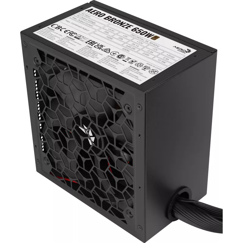 Aerocool B509A Flow-G-BK-v1 Mid Tower PC Case with 650W Power Supply, Tempered Glass, Black