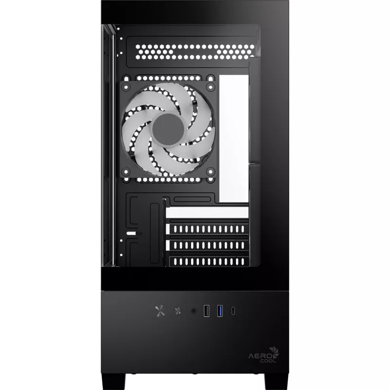 AEROCOOL P300D G-BK-v1 Mini Tower ATX Case, Black, Tempered Glass