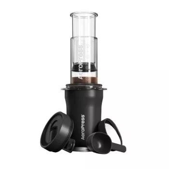 AeroPress Go Plus Travel Coffee Press with Insulated Mug - Black