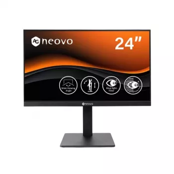 AG Neovo LH2404 23.8 inch Full HD Ergonomic Desktop LED Monitor with NeoV Optical Glass, 120Hz, VA Panel, HDMI, DisplayPort, VGA, Black